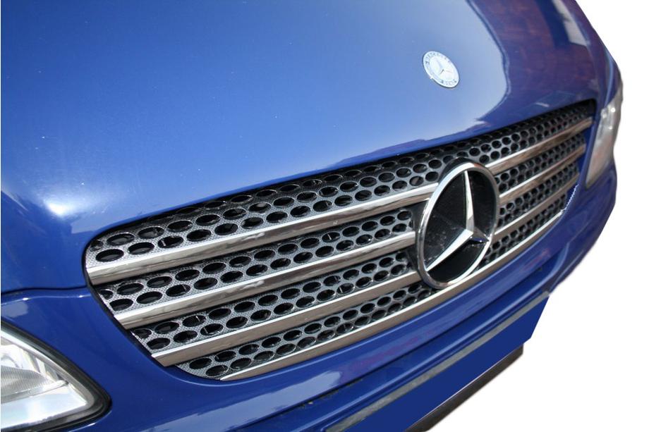 Mercedes Viano 2004–2014 Nerezové lišty na masku chladiče (7 dílů) Carmos - turecká ocel Image