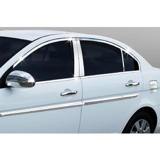 Kompletní lišty kolem oken (14 ks, nerez) Hyundai Accent 2006–2010 fotografie 1