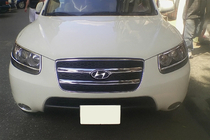 Hyundai Santa Fe 2 2006–2012 Chromované lišty na masku chladiče (2006-2010, 2 ks, nerez) fotografie 3