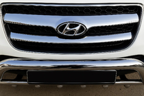 Hyundai Santa Fe 2 2006–2012 Chromované lišty na masku chladiče (2006-2010, 2 ks, nerez) fotografie 1