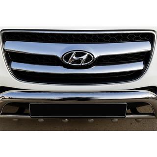 Chromované lišty na masku chladiče (2006-2010, 2 ks, nerez) Hyundai Santa Fe 2 2006–2012 fotografie 1