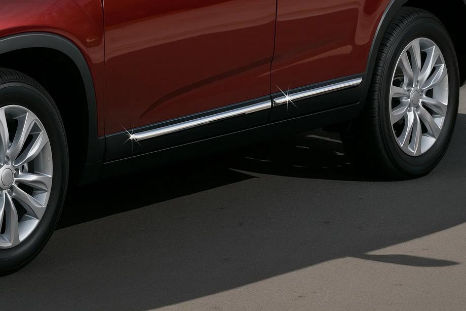 Kia Sorento II XM 2009–2014 Nerezové kryty na boční lišty dveří (4 ks) Fotografie 1