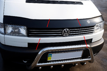 Volkswagen T4 Transporter 1990–2003 Nerezové lišty na přední masku – rovná kapota (8 ks) fotografie 1