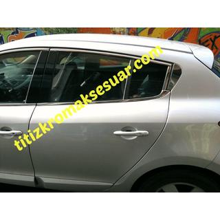 Horní okenní lišty (HB, 6 ks, nerez) Renault Megane III 2009–2016 fotografie 4
