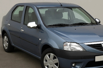 Dacia Logan I 2005–2008 Chromové kryty zrcátek – plné (2 ks) fotografie 1