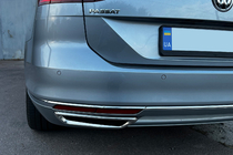 Volkswagen Passat B8 2015–2023 Chromové kryty imitace koncovek výfuku SD/SW (2015-2018, 2 ks, nerez) S-Design - italská nerezová ocel fotografie 7