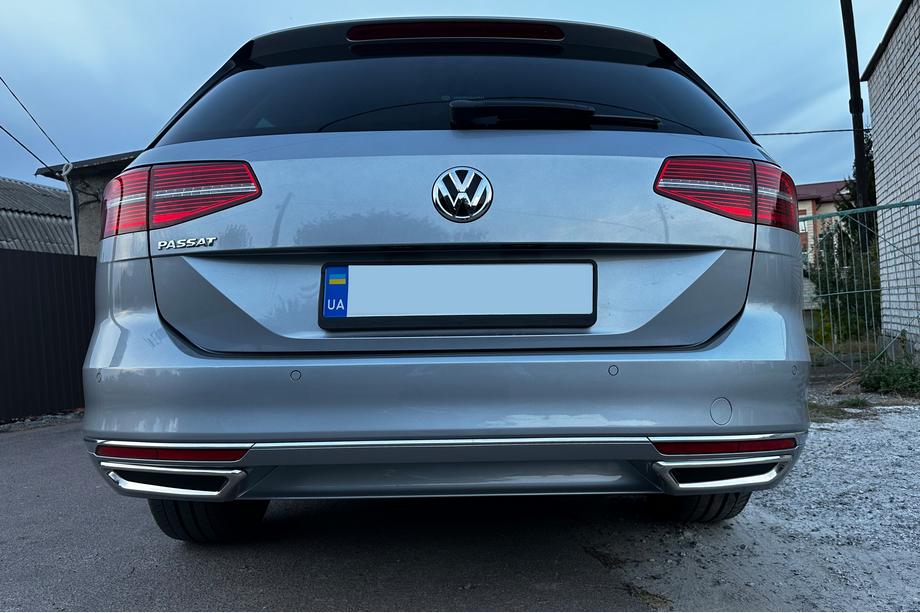 Volkswagen Passat B8 2015–2023 Chromové kryty imitace koncovek výfuku SD/SW (2015-2018, 2 ks, nerez) OmsaLine – italská nerezová ocel Fotografie 6