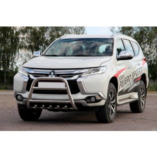 Přední ochranný rám WT008 (nerez) Mitsubishi Pajero Sport 2015– fotografie 4