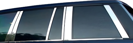 Range Rover III L322 2002–2012 Nerezové lišty sloupků dveří (14 ks) fotografie 3