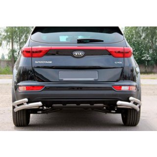 Zadní ochranné rohy dvojité AK003-подвійний (nerez) Kia Sportage 2015–2021 fotografie 1