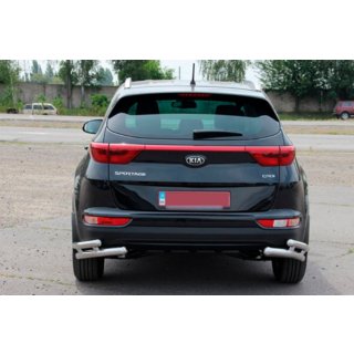 Zadní ochranné rohy dvojité AK003-подвійний (nerez) Kia Sportage 2015–2021 fotografie 3