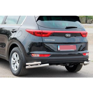 Zadní ochranné rohy dvojité AK003-подвійний (nerez) Kia Sportage 2015–2021 fotografie 2