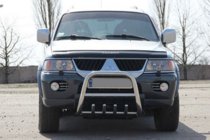 Mitsubishi Pajero Sport 1996–2007 Nerezový přední ochranný rám QT006 fotografie 2