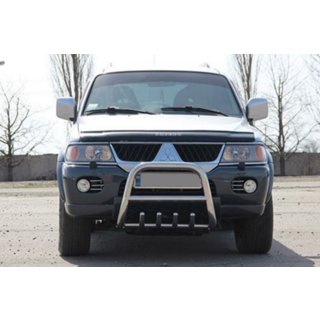 Nerezový přední ochranný rám QT006 Mitsubishi Pajero Sport 1996–2007 fotografie 2