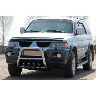 Nerezový přední ochranný rám QT006 Mitsubishi Pajero Sport 1996–2007 fotografie 3