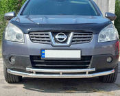 Nissan Qashqai 2007–2010 Přední dvojitá ochranná tyč ST014 (nerez) 60/60 mm fotografie 1