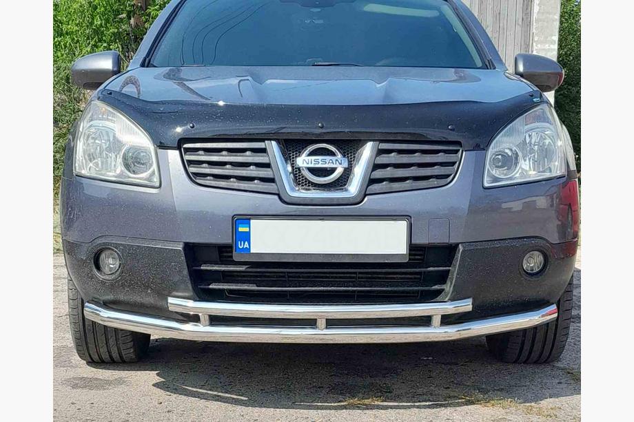 Nissan Qashqai 2007–2010 Přední dvojitá ochranná tyč ST014 (nerez) 60/60 mm Image