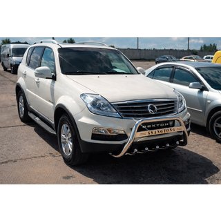 Přední ochranný rám (bullbar) WT004 (nerez) SsangYong Rexton I 2001–2017 fotografie 3