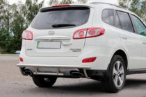 Hyundai Santa Fe 2 2006–2012 Zadní ochranný rám AK002-2 (nerez) fotografie 1