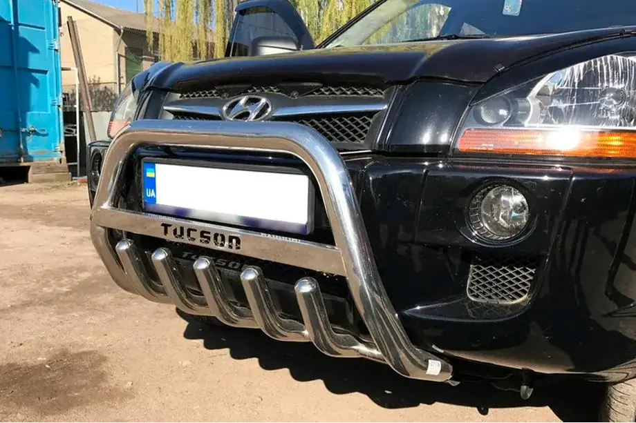 Hyundai Tucson JM 2004– Přední ochranný rám WT004 (nerez) Fotografie 2