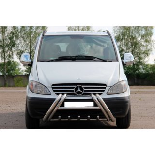 Přední ochranný rám (bullbar) Kelebek WT011 (nerez) Mercedes Vito W639 2004–2014 fotografie 3