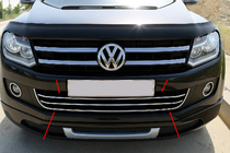Volkswagen Amarok 2010–2022 Nerezové lišty na přední nárazník s úsměvem (3 ks) fotografie 1