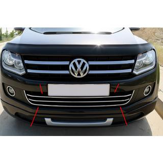 Nerezové lišty na přední nárazník s úsměvem (3 ks) Volkswagen Amarok 2010–2022 fotografie 1
