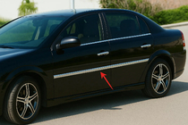 Opel Vectra C 2002–2008 Nerezové kryty dveřních lišt (4 ks) Carmos - turecká ocel fotografie 1