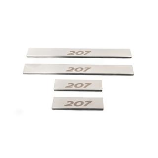 Nerezové kryty prahů Carmos (4 ks) Peugeot 207 2006–2014 fotografie 3