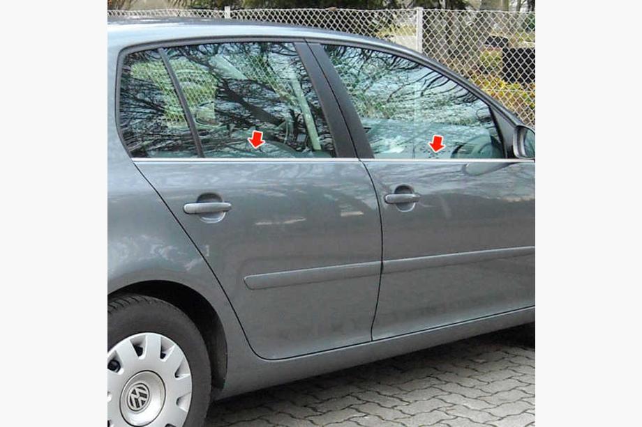 Volkswagen Golf 5 2003–2009 Vnější lišty oken (4 ks, nerez) Image