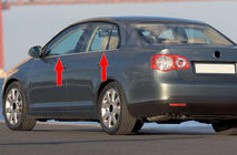 Volkswagen Jetta 2006–2011 Vnější okenní lišty (4 ks, nerez) fotografie 1