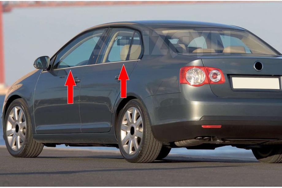 Volkswagen Jetta 2006–2011 Vnější okenní lišty (4 ks, nerez) Image