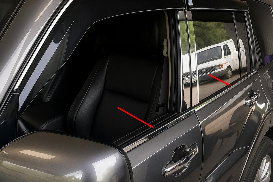 Mitsubishi Pajero Wagon IV 2006–2021 Nerezové lišty oken (sada 4 ks) Image