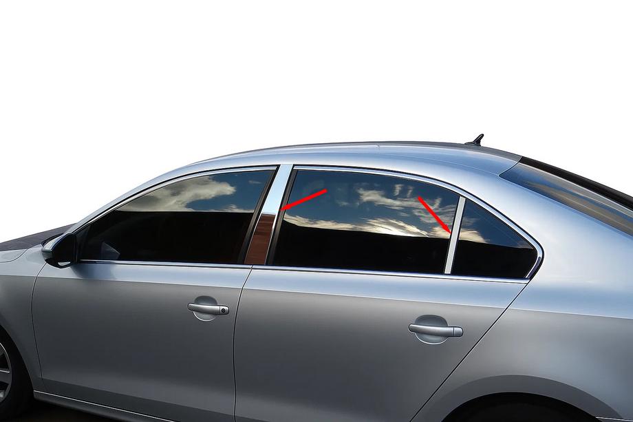 Volkswagen Jetta 2011–2018 Nerezové lišty dveřních sloupků Fotografie 1