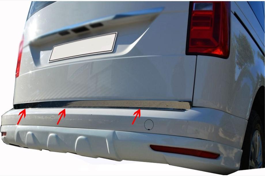Volkswagen Caddy 2015–2020 Nerezová lišta na hranu víka kufru Image