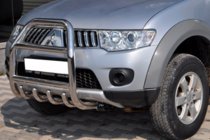 Mitsubishi Pajero Sport 2008–2015 Přední ochranný rám QT007 (nerez) fotografie 3
