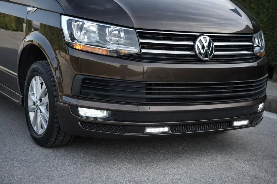 Volkswagen T6 2015–2024 Přední nárazníkový lip spoiler Sport 2-LED 2015-2018 (k lakování) Image