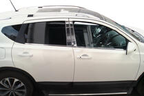 Nissan Qashqai 2010–2014 Chromové kryty sloupků dveří (4 ks, nerez) +2, OmsaLine - italská nerezová ocel fotografie 2