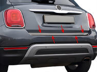 Fiat 500X 2014–2024 Nerezová lišta hrany víka kufru fotografie 7