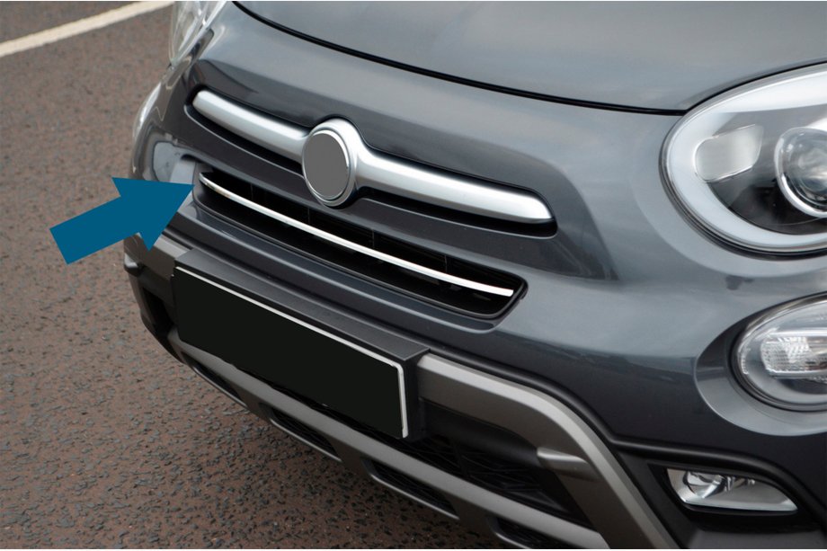 Fiat 500X 2014–2024 Nerezová lišta na přední nárazník Image