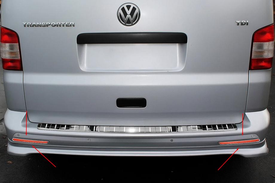 Volkswagen T6 2015–2024 Nerezové kryty zadních odrazek (2 ks) 2dveřové provedení Image