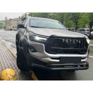 Přední dvojitý ochranný rám Vegas (2015-2020, černý, 76 mm) Toyota Hilux 2015– fotografie 1