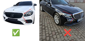 Mercedes E-сlass W213 2016–2023 Přední maska chladiče Diamond Black (pro Avantgarde/AMG-Line/E43 AMG/E53 AMG 2016-2020) fotografie 5