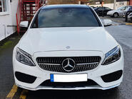 Mercedes C-Class W205 2014–2021 Přední maska chladiče Diamond Silver (pro Avantgarde/AMG-Line/C43 AMG) 2018+, s kamerou fotografie 17