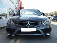 Mercedes C-Class W205 2014–2021 Přední maska chladiče Diamond Silver (pro Avantgarde/AMG-Line/C43 AMG) 2018+, s kamerou fotografie 19