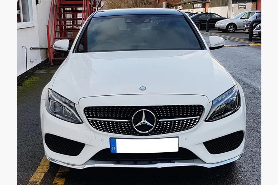 Mercedes C-Class W205 2014–2021 Přední maska chladiče Diamond Silver (pro Avantgarde/AMG-Line/C43 AMG) Fotografie 17