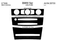 BMW řada 5 E60/E61 2003–2010 Kryty palubní desky Meric Dřevo fotografie 6