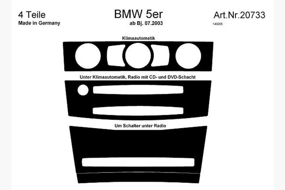 BMW řada 5 E60/E61 2003–2010 Kryty palubní desky Meric Fotografie 6