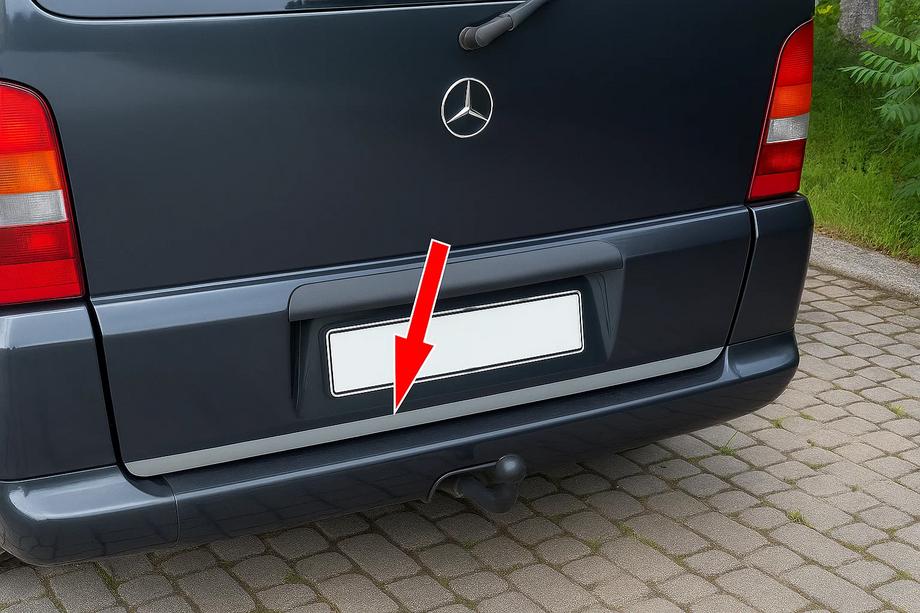 Mercedes Vito W638 1996–2003 Nerezová lišta hrany víka kufru Fotografie 1