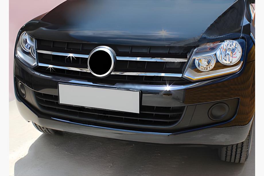 Volkswagen Amarok 2010–2022 Chromové lišty na masku 2010-2016 (úzké proužky, 4 ks, nerez) OmsaLine – italská nerezová ocel Fotografie 2